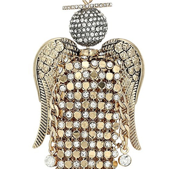 New Betsey Johnson Pavé Angel Pendant Necklace - Picture 4 of 7